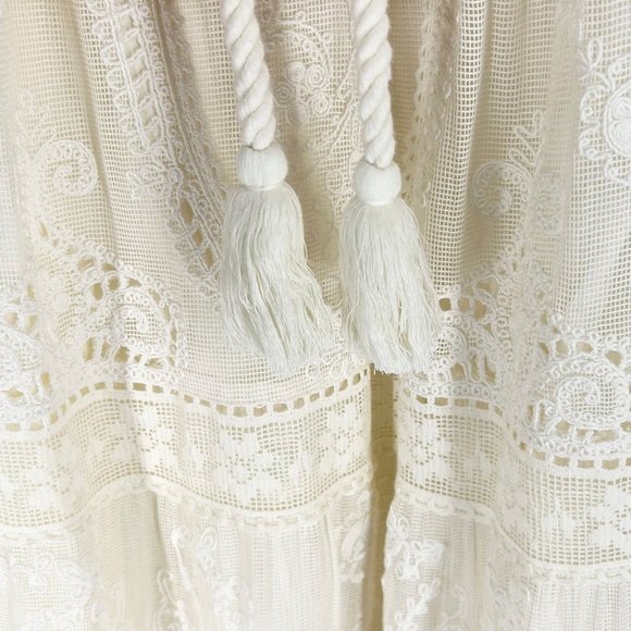 Alexis 100% Cotton Floral Embroidery Peasant Maxi Dress - Picture 4 of 10